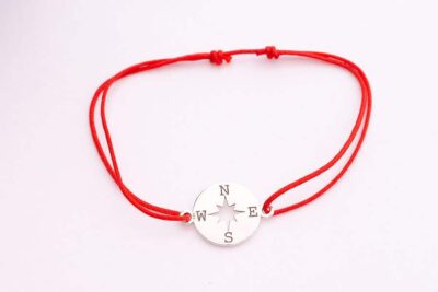 bratara snur busola argint
