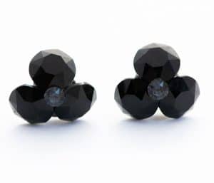 cercei negrii cristale negre cercei swarovski negri trifoi negru