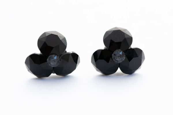 cercei negrii cristale negre cercei swarovski negri trifoi negru