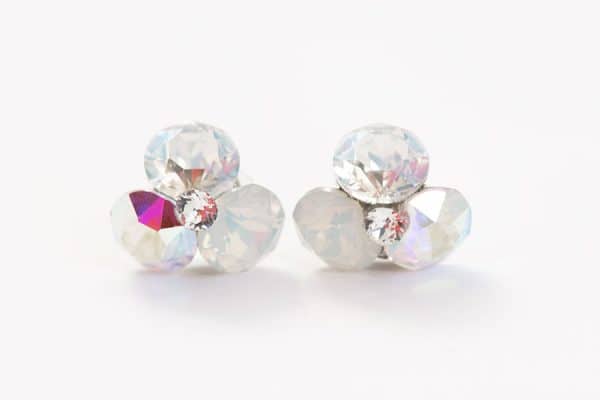cercei albi cercei trifoi cercei swarovski