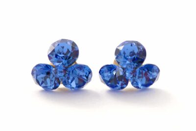 cercei swarovski albastri cercei argint cercei trifoi