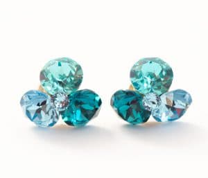 cercei trifoi cercei albastri cercei swarovski