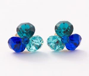 cercei swarovski albastri cercei trifoi