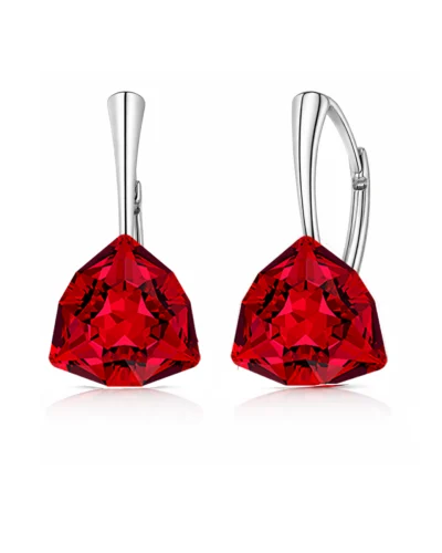 cercei swarovski cercei pietre rosii cercei pietre swarovski rosii cercei argint piatra rosie cercei tortite leverback