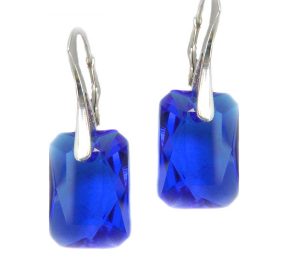 cercei albastri cercei swarovski albastri cercei argint albastri cercei dreptunghiulari albastri cercei tortite albastri pietre swarovski albastre