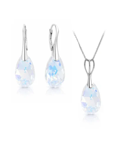 set swarovski set argint set bijuterii cercei lacrima cercei cristal cercei mireasa