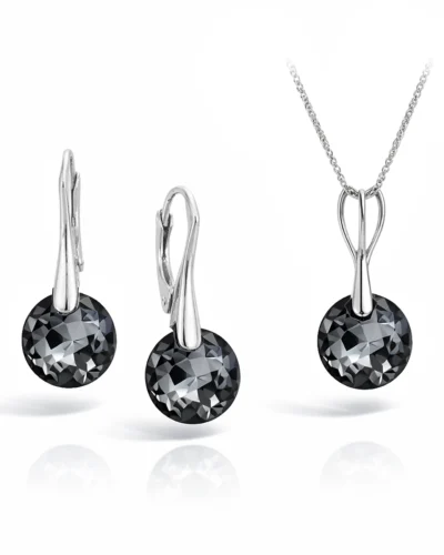 set argint set swarovski set cercei si pandantiv cercei swarovski cercei tortita