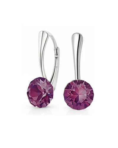 cercei swarovski mov cercei pietre mov cercei tortite leverback cercei pietre mov