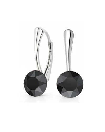 cercei negri cercei pietre negre cercei swrovski cercei tortite leverback