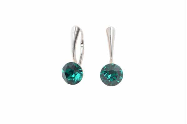 cercei verzi cercei argint cercei swarovski cercei argint cu pietre verzi cercei swarovski rotunzi