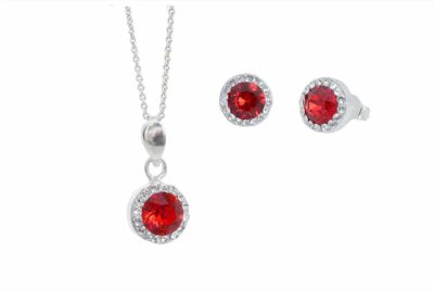 set bijuterii argint set argint femei set argint dama set cercei argint pet pietricele rosii set elegant rosu set pietre rosii set swarovski rosu