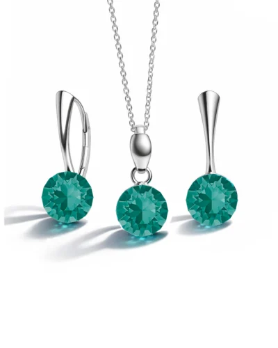 set cercei si pandantiv set bijuterii argint set bijuterii swarovski cercei tortita leverback cercei verzi cercei albastri cercei lant si pandantiv