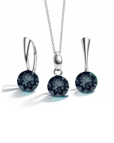 set cercei si pandantiv set swatovski cercei totita cercei leverback pietre swarovski negre