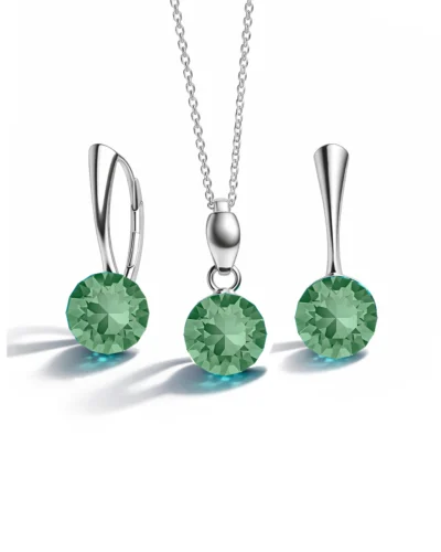 set cercei si pandantiv set bijuterii argint set bijuterii swarovski cercei tortita leverback cercei verzi cercei albastri cercei lant si pandantiv