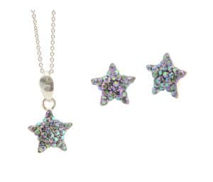 set stea set stelute colier stea cercei argint stea cercei swarovski