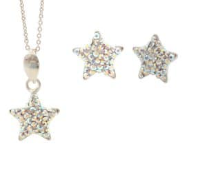 cercei stea cercei argint set argint set swarovski colier swarovski colier stea bijuterii copii cercei copii