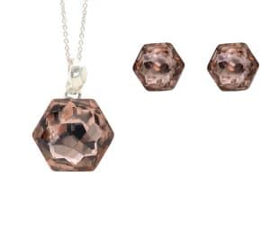 cercei hexagon cercei roz cercei mari roz cercei swarovski roz set bijuterii swarovski set swarovski roz
