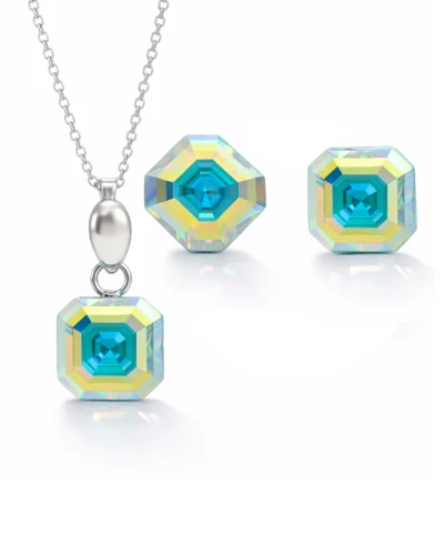 set cercei si pandantiv set bijuterii cercei pe ureche cercei swarovski cercei curcubeu cercei muticolori