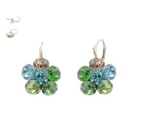 cercei floare tortite cercei floare swarovski cercei floare argint