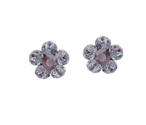 cercei floare mov cercei floare pe ureche cercei floare swarovski