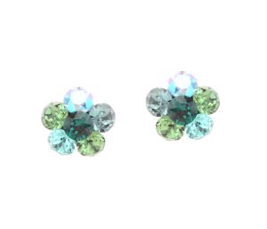 cercei floare pe ureche cercei floare swarovski cercei floare verzi