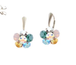 cercei floare tortite cercei floare leverback cercei swarovski cercei floare argint