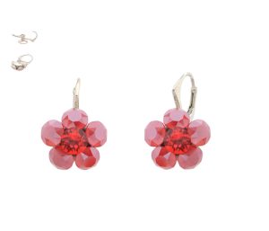 cercei floare tortite argint cercei floare swarovski cercei floare