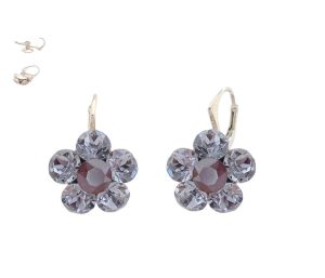 cercei floare mov cercei floare swarovski cercei floare tortite