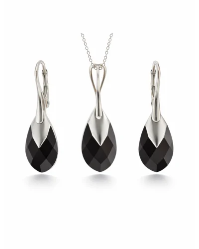 cercei lacrima negri cercei negri cercei argint cercei tortite set bijuterii argint set bijuterii swarovski