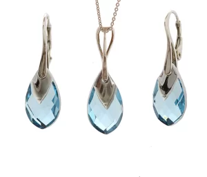 set bijuterii argint set argint swarovski set swarovski set cercei cercei lacrima cercei luni albastri