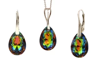 set argint verde aset swarovski verde set cercei si lantiosr set bijuterii dama set argint set dama cercei lacrima cercei picatura cercei in forma de para lant swarovski colier swarovski colier verde cercei tortite