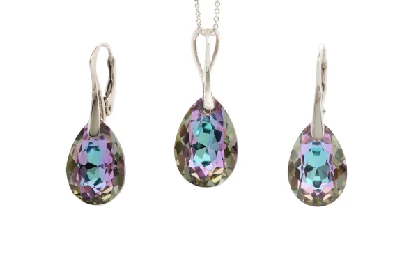set bijuterii argint set bijuterii swarovski set swarovski set argint set lantisor si cercei