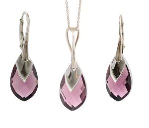 set swarovski lant swarovski set lantisor cercei swarovski cercei swarovski argint cercei lacrima cercei eleganti