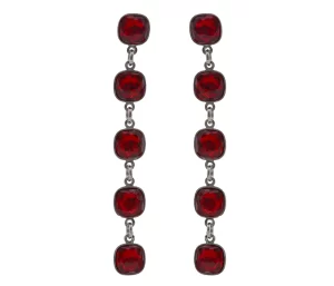cercei lungi cercei de seara cercei de ocazie cercei rosii lungi cercei rosii cristale cercei rosii swarovski cercei argint
