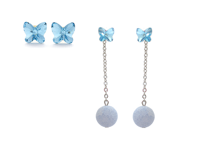 cercei-dubli-fluture-pe-ureche-sau-lungi-cu-lantiosr-realizati-cu-cristale-swarovski-albastru-aquamarine-si-pietre-semipretioase-agate-piele-de-sarpe