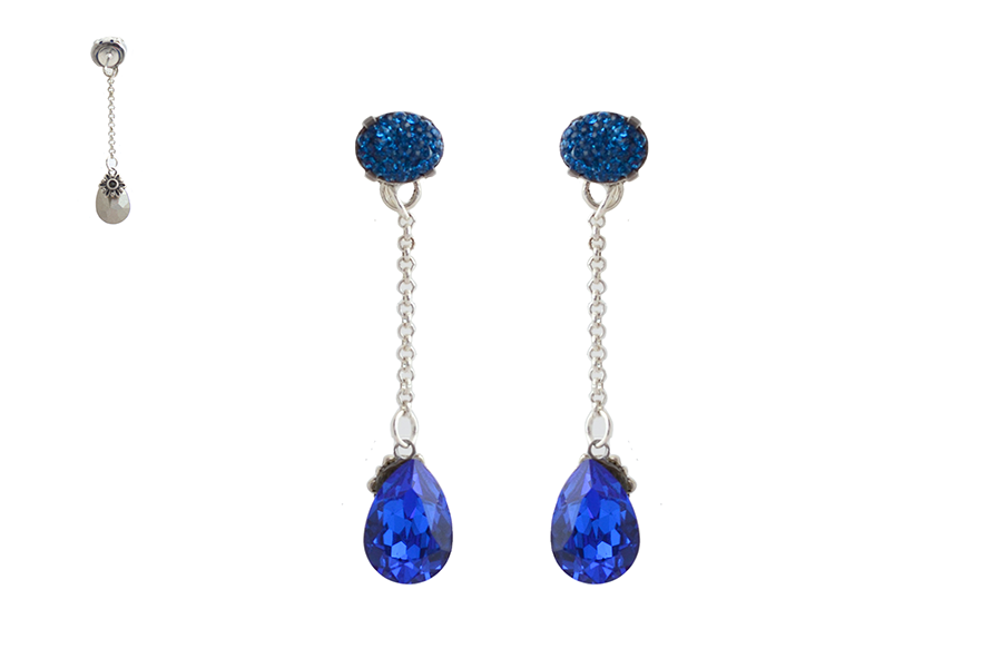 cercei-tip-lantisor-cucristale-swarovski-lacrima-culoare-albastru-regal cercei albastri cercei swarovski cercei lungi albastri cercei eleganti albastri cercei lacrima