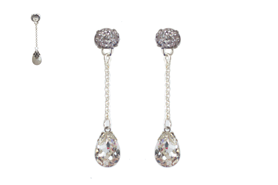 cercei-tip-lantisor-cucristale-swarovski-lacrima-culoare-cristal cercei mireasa cercei lungi cercei eleganti cercei swarovski eleganti cercei swarovski lungi cercei pietre albe swarovski cercei