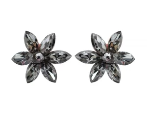 cercei floare cercei floare negri cercei floare gri cercei swarovski floare cercei floare argint cercei floare swarovski cercei argint cercei mari cercei pe ureche