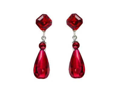 cercei rosii cercei lacrima rosii cercei swarovski rosii cercei eleganti rosii