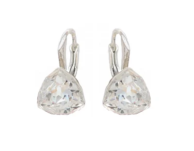 cercei swarovski cercei argintii cercei albi cercei piatra alba cercei pietre albe cercei stralucitori cercei leverback