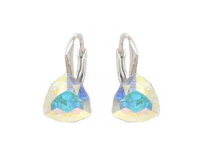 cercei argint cercei swarovski cercei mici cercei albi cercei copii cercei fetite cercei swarovwski argint cercei piatra alba cercei tortite tortite leverback swarovski aurora boreala