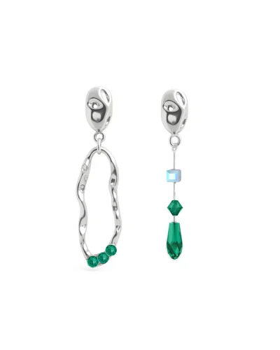 cercei swarovski verzi asimetrici green asymmetry cercei swarovski verzi asimetrici cristalia cercei swarovski verzi model unicat cercei swarovski verzi handmade cercei swarovski verzi statement cercei swarovski verzi cu cristale emerald cercei swarovski verzi design asimetric
