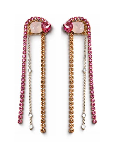 cercei roz cercei eleganti roz cercei cu cristale roz cercei glam dama cercei statement roz cercei cu lanturi cercei eleganti femei cercei fashion dama cercei petrecere cercei cristale cercei roz eleganti pink crystal earrings rose earrings cercei bijuterii fashion