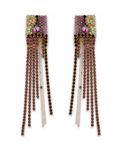 cercei velvet mauve cercei statement cercei handmade cercei eleganți femei cercei lungi cu cristale cercei cu strasuri cercei pentru eveniment cercei unicat cercei handmade România cercei eleganți