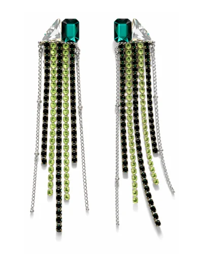 cercei statement cercei handmade cercei Swarovski cercei lungi eleganți cercei cristale verzi cercei unicat cercei eleganți femei cercei pentru eveniment cercei handmade România statement earrings Swarovski